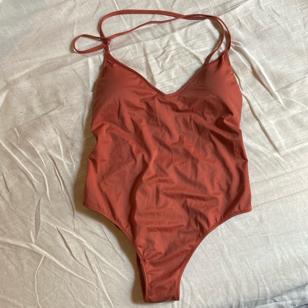 Victoria Secret burnt orange one piece with butt ruching